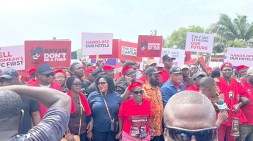 Demonstrators urge President to halt sale of SSNIT hotels